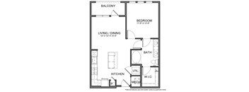 a floor plan of a bedroom apartment