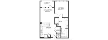 a floor plan of a bedroom apartment