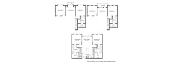 a set of four floor plans of a house