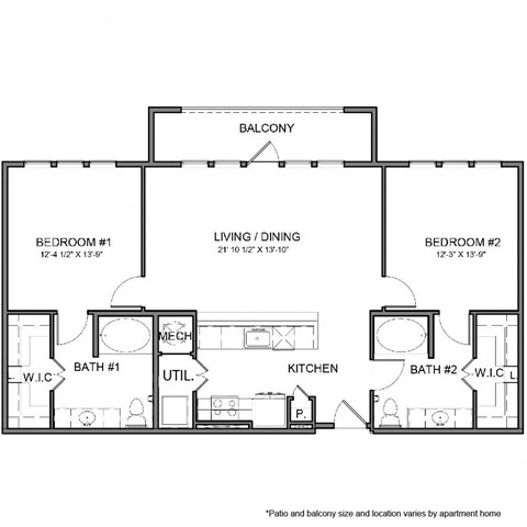 a floor plan of a modular home with bedrooms and baths