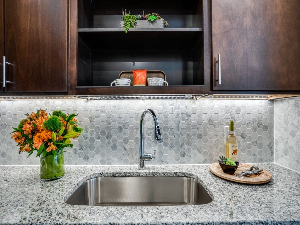 Luxury Apartment Kitchen with Backsplash