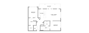 B2.1, Two Bedroom Two Bath