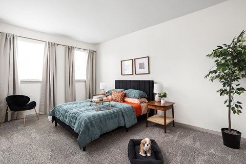 Pet Friendly Bedroom at Gathyr Apartments, Indiana