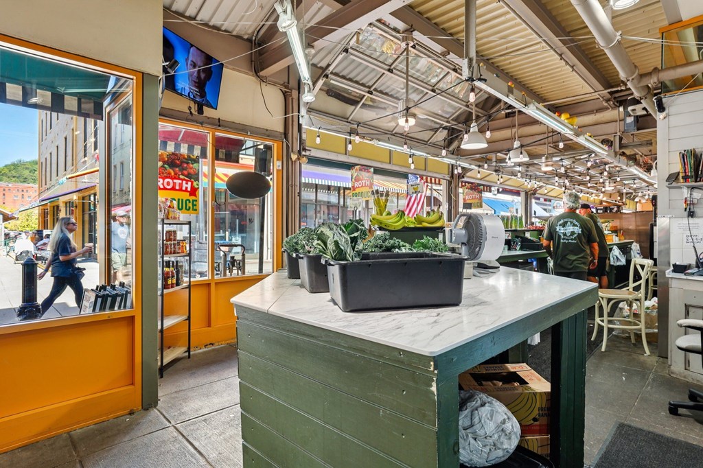 Findlay Market interior featuring local businesses.