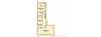 2 bedroom 2 bathroom Floor plan D at 26 West Apartments, Indiana