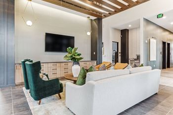 Living Area With TV at Plat 4 at Research Triangle, Durham