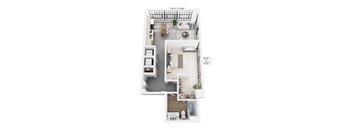 The Isabel – 780 sq ft 1-bedroom loft apartment Cole Motor Indianapolis | near Mass Ave, Fountain Square