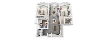 The Russell – 1,078 sq ft 2-bedroom 1-bath loft Cole Motor Indianapolis | near Gainbridge Fieldhouse