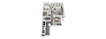 The Schofield – 1,094 sq ft 2-bedroom 2-bath loft Cole Motor Indianapolis | Cole Noble near Mass Ave