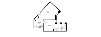 1 Bedroom C 1 Bath Floor Plan at The Argyle on Mass Ave, Indianapolis, IN, 46202