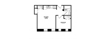 1 Bedroom G 1 Bath Floor Plan at The Argyle on Mass Ave, Indianapolis