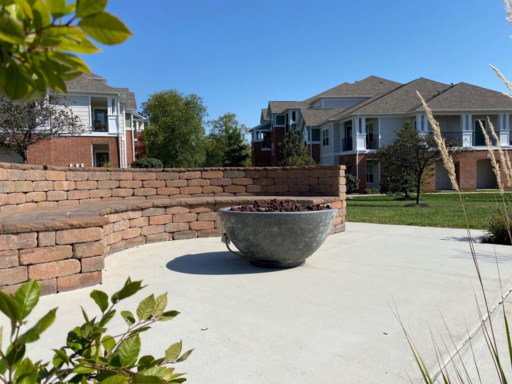 Huge Outdoor Brick Fireplace at The Village on Spring Mill, Carmel, IN