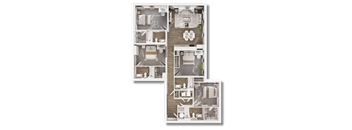 A floor plan of a house with labeled rooms A, B, C, and D.