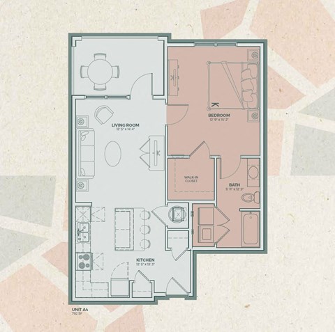 A4 Floor Plan at Mosaic at Levis Commons, Ohio, 43551