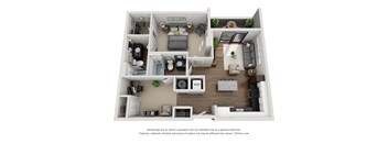 Unit 1D-A Floor Plan at Aertson Midtown, Nashville, 37203