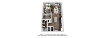 Unit 1G Floor Plan at Aertson Midtown, Tennessee, 37203