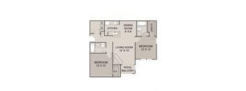 a floor plan of a small house with a kitchen and a living room