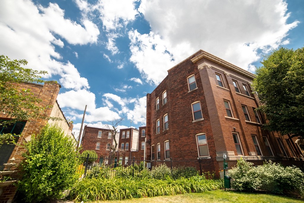 View of building from street view along popular Massachusetts Avenue at The Argyle on Mass Ave, Indiana, 46202