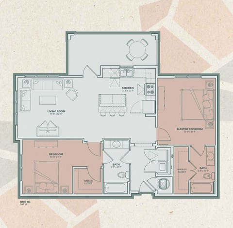 B3 Floor Plan at Mosaic at Levis Commons, Perrysburg