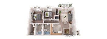 a floor plan of a 3 bedroom apartment