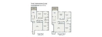 Brannigan Floor Plan at Governor Square Apartments, Carmel, Indiana