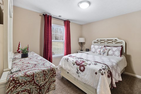 Spacious bedroom at Heritage Trail Apartments in Terre Haute, IN.