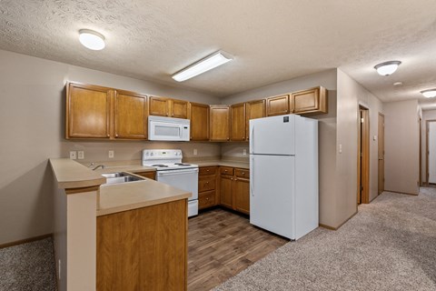 Open kitchen layout at Stadium Lofts Apartments in Terre Haute, IN 47803