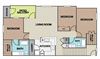 The Preserve at Crossroads, Waterloo, Iowa Three bedroom floor plan in apartment