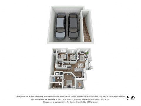 3 bed 2 bath A at Echo Park at Perry Crossing Apartments, Plainfield, Indiana