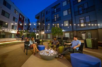 Outdoor courtyard with fire pit at CityWay, Indianapolis, IN, 46204