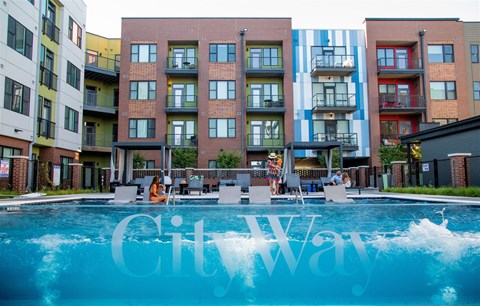 Picturesque Pool And Cabana Setting at CityWay, Indianapolis, IN