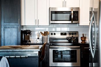 Electric Range In Kitchen at CityWay, Indiana