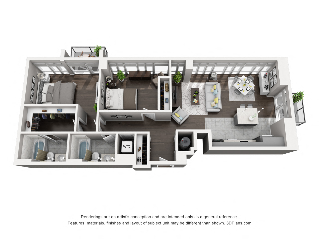 woodruff Floor Plan at CityWay, Indianapolis, IN, 46204
