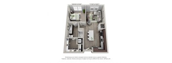 A2 Floor Plan at The Foundry, South Bend, IN