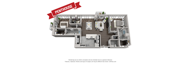 2 bedroom 2 bathroom L Cole Noble Floor Plan at CityWay in Indianapolis