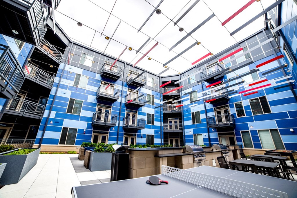 Outdoor Grill With Intimate Seating Area at The Congress at Library Square, Indianapolis, IN