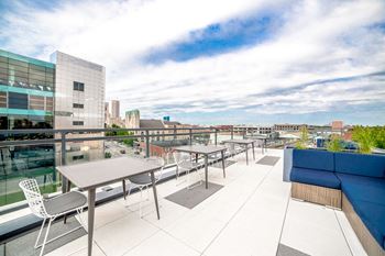 The Rooftop Deck With Views Of Skyline at The Congress at Library Square, Indianapolis, IN