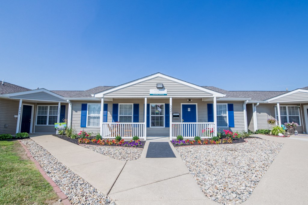 sidewalk by amenity center in first floor apartment 