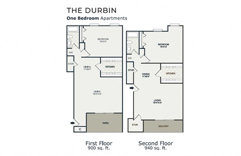 Durbin Floor Plan at Governor Square Apartments, Carmel, IN, 46032