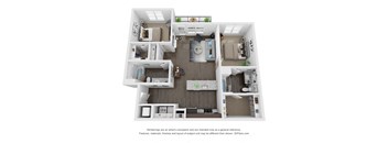 a stylized floor plan of a 1 bedroom192 sq ft house at The Century at Purdue Research Park-Student, West Lafayette, IN 47906
