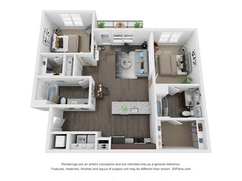 a stylized floor plan of a 1 bedroom192 sq ft house at The Century at Purdue Research Park-Student, West Lafayette, IN 47906