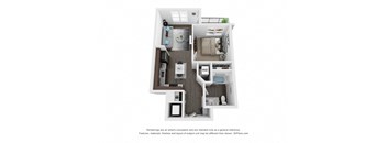 a 3 bedroom floor plan with a bathroom and a kitchen at The Century at Purdue Research Park-Student, West Lafayette