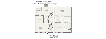 the floor plan of the hammond two bedroom townhouse