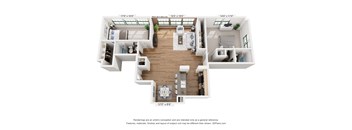 2 bedroom 2 bathroom Floor plan at Harness Factory Lofts, Indianapolis