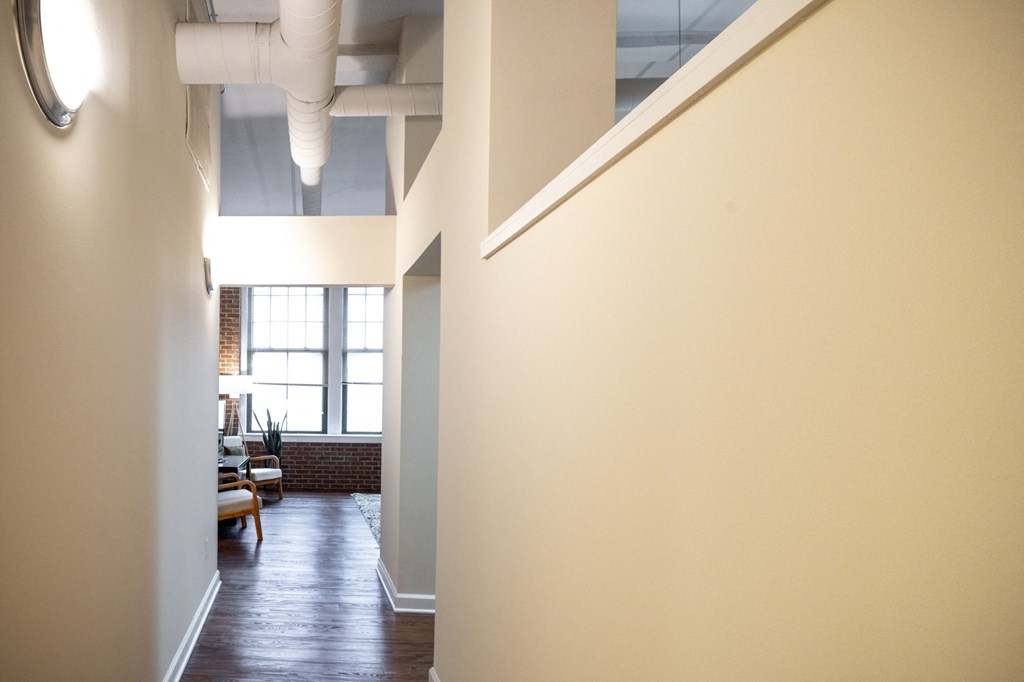 Hallway View at Harness Factory Lofts and Apartments, Indianapolis, Indiana