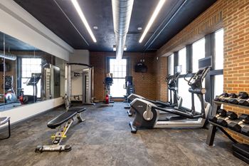 Two Level Fitness Center at Harness Factory Lofts and Apartments, Indianapolis, Indiana