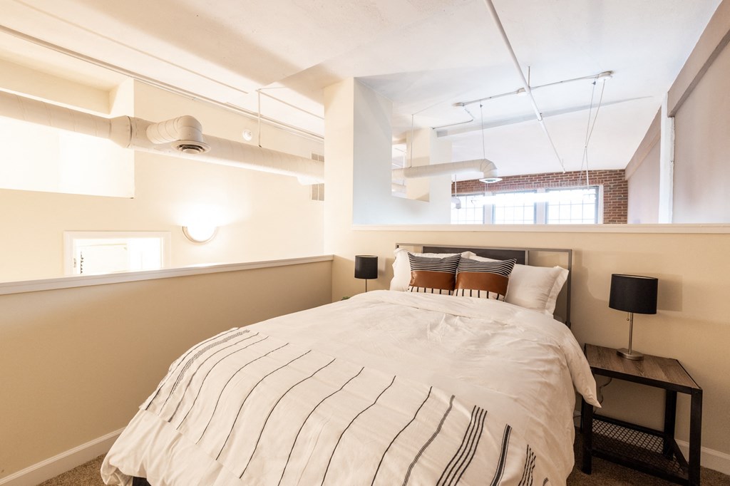 Comfortable Bedroom at Harness Factory Lofts and Apartments, Indiana