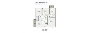 Harrison Floor Plan at Governor Square Apartments, Carmel