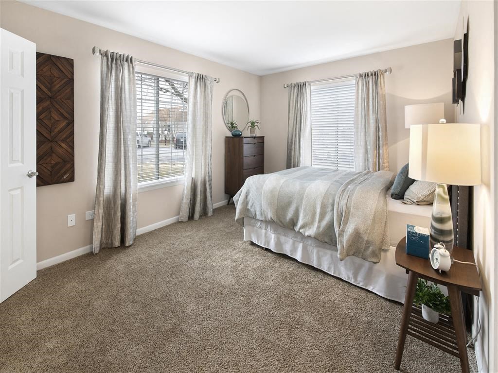 Spacious bedroom with carpet at The Winds at Poplar Creek, 1900 Windsong Drive, Schaumburg
