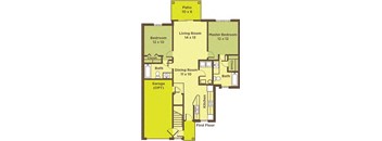 Two Bedroom Apartment FloorPlan at Heritage Trail Apartments, Terre Haute, 47803